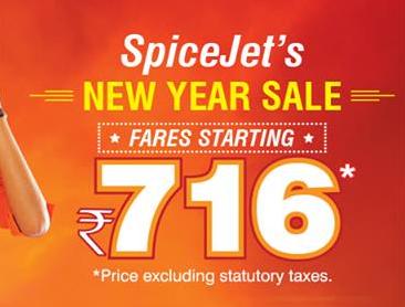 SpiceJet Happy New Year Sale one-way base fares start at Rs716/-